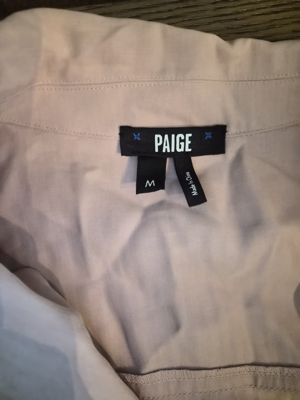 PAIGE Blush Pink Short-Sleeve Shirt Mini Dress with Tie Waist - Picture 2 of 3